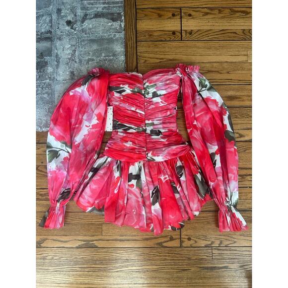 Gigii’s Hestia Off Shoulder Cutout Floral Mini Dress RARE NWT XS - Picture 6 of 6